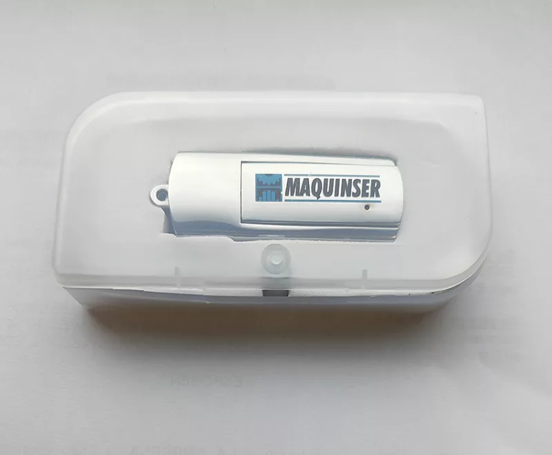 USB metal Chrome maquinser caja plastico